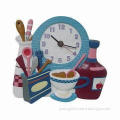 Polyresin Clock Crafts, Ideal Promotional and Gifts Purpose and Collection, OEM Orders Welcomed